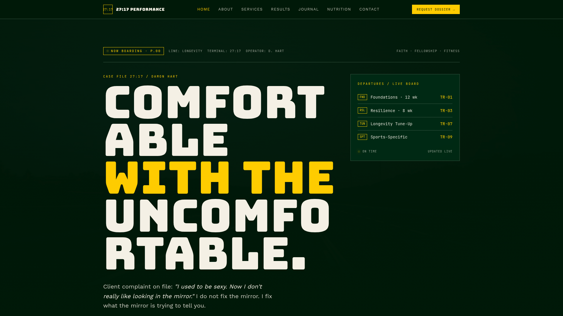Damon Hart's personal training website
