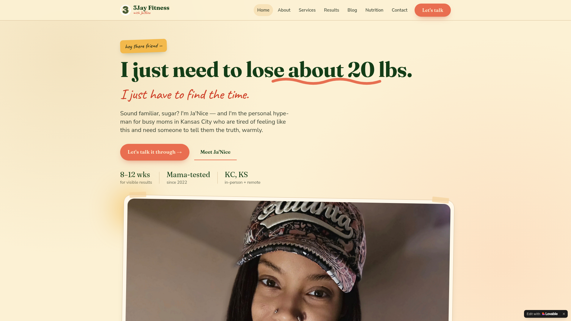 Janice Wilson's personal training website