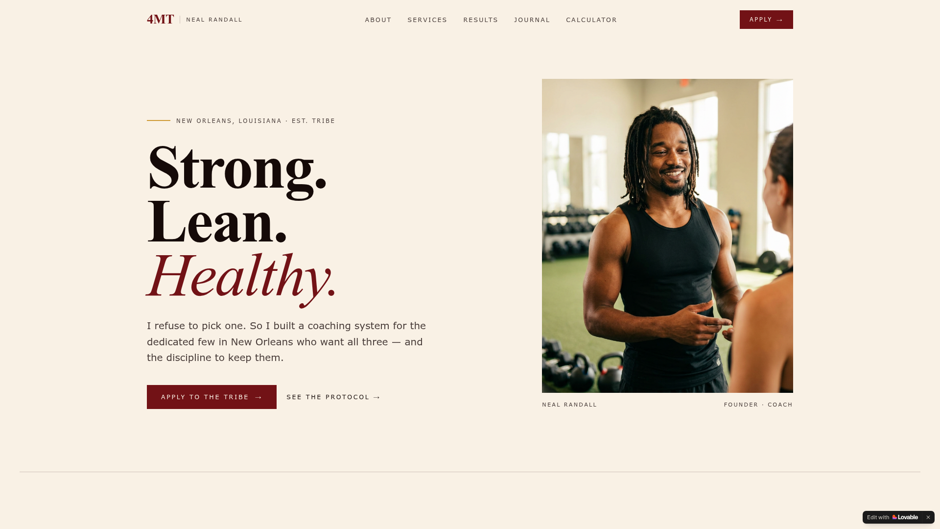 Neal Randall's personal training website