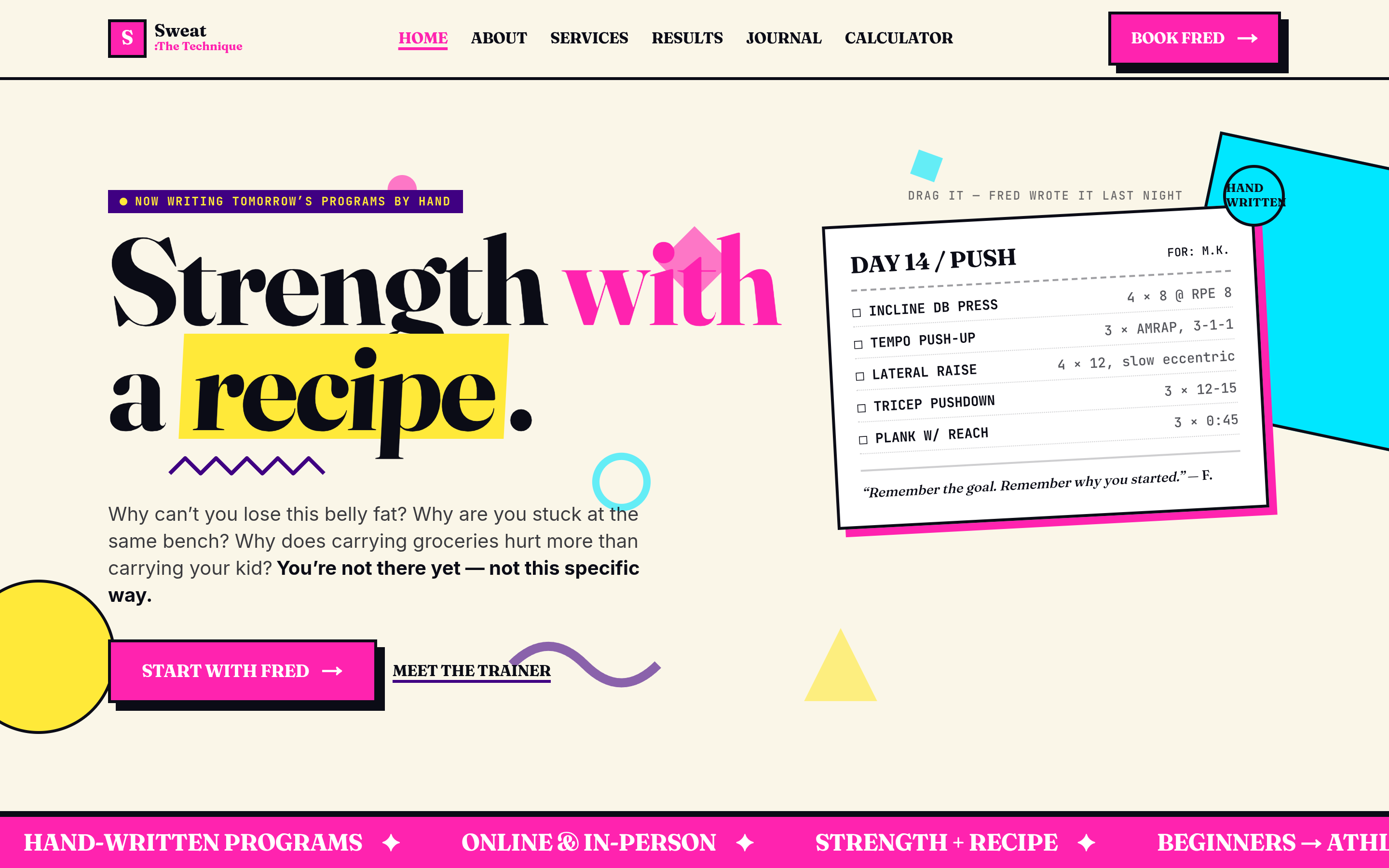 Fred Sloan's personal training website